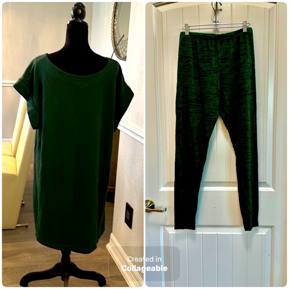 Set Brayan Walker green Dress/tunic and leggings - Picture 3 of 15